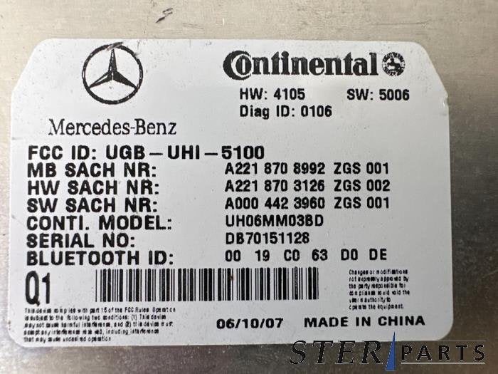 Telefoon Module van een Mercedes S-Klasse, Gebruikt, -, Ophalen of Verzenden, -