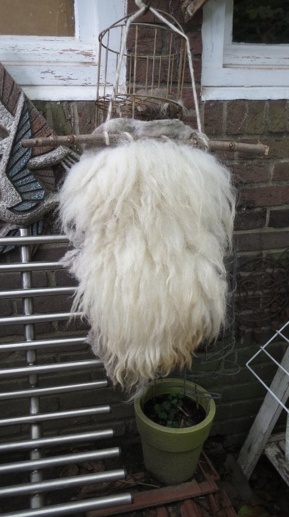 Hand gevilte wol, wandkleed, schoonebeker schapenwol, Verzenden, 35 cm, 60 cm, Natuurlijk materiaal