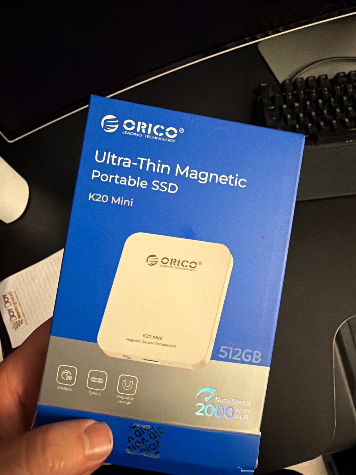 ORICO K20 Mini Ultra-Thin Magnetische Draagbare SSD 512GB, SSD, Ophalen of Verzenden, Zo goed als nieuw, USB