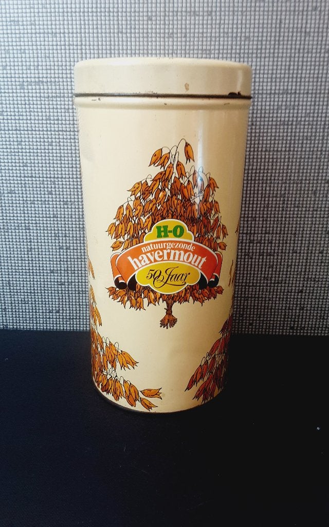 vintage blik havermout, Verzamelen, Blikken, Verzenden, Gebruikt, Overige