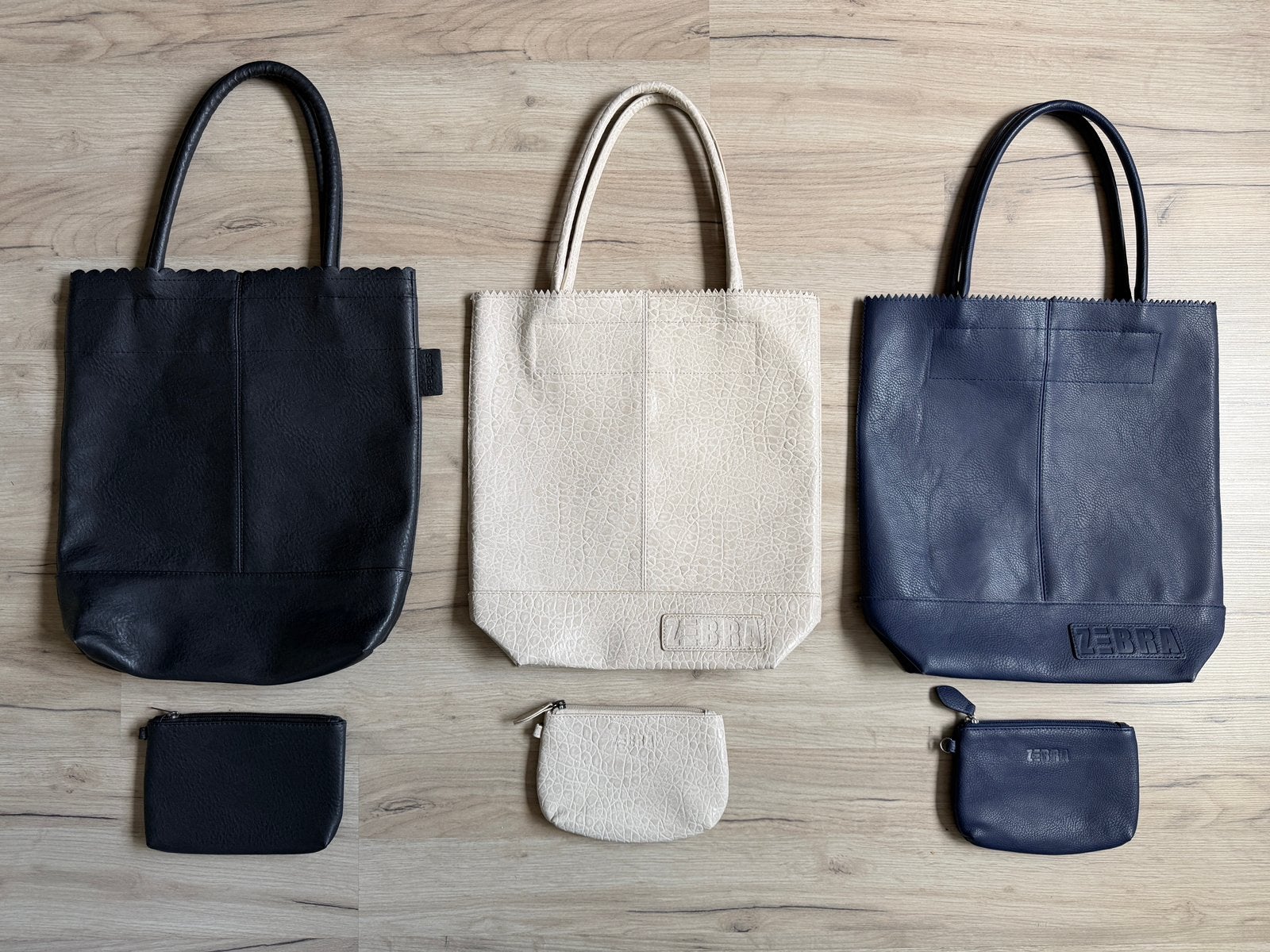 3 mooie handtassen leather look merk: Zebra / Beagles, Ophalen of Verzenden, Zo goed als nieuw, Shopper