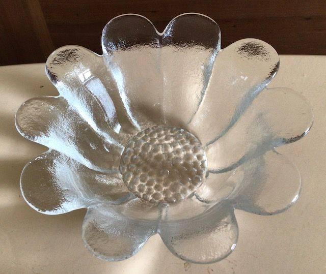 Zonnebloem, schaal, ø 14 cm, glas, Gebruikt, Ophalen of Verzenden, Overige stijlen, Glas