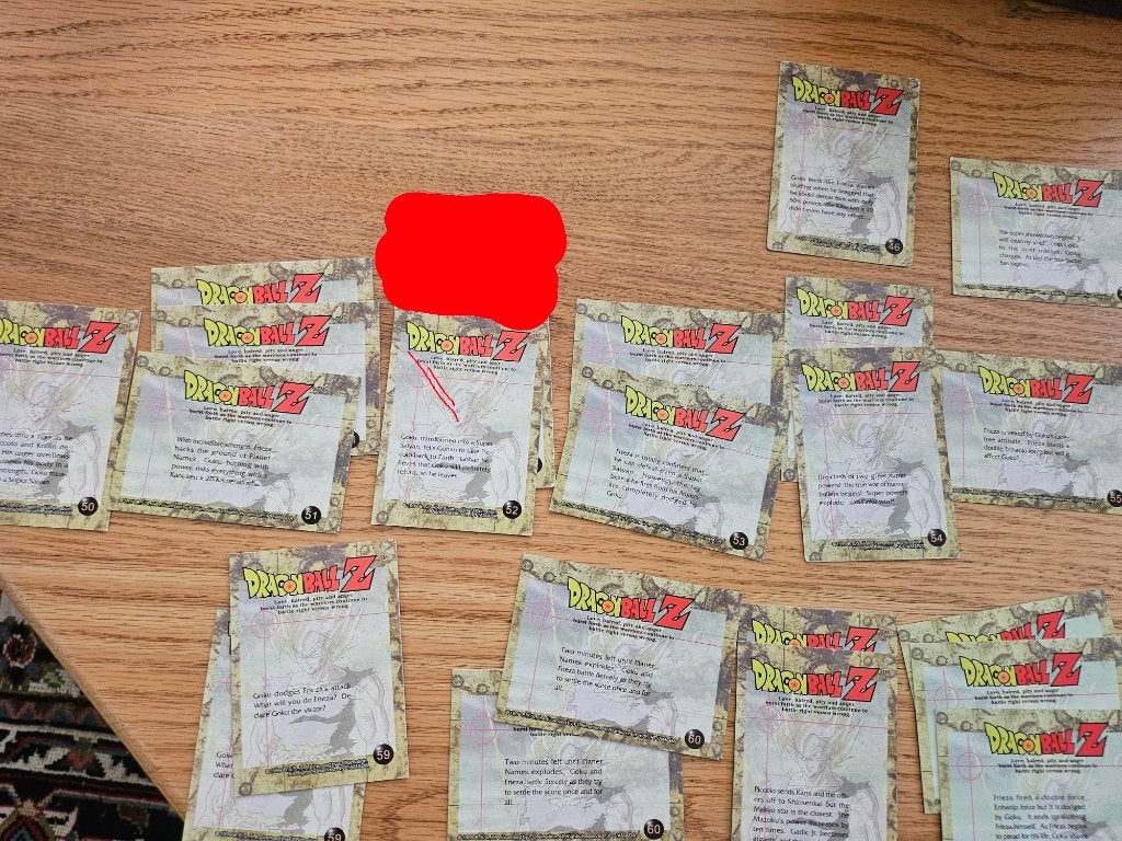 49 dragonball z kaarten namek saga nrs 46 tm 72, Ophalen of Verzenden, Zo goed als nieuw, Meerdere kaarten