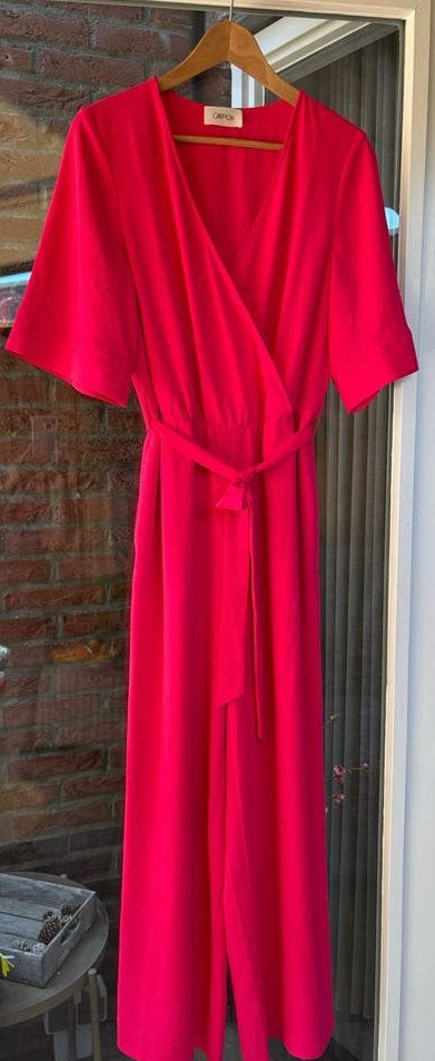 Stijlvolle rode jumpsuit dames - Merk Cartoon - Maat 38, Ophalen of Verzenden, Zo goed als nieuw, Maat 38/40 (M), Rood