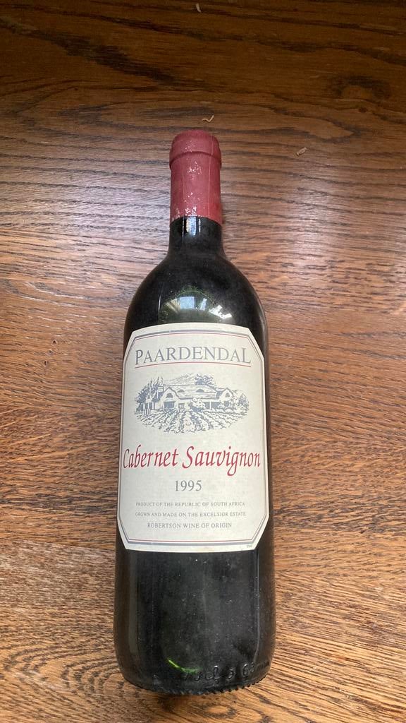 Paardendal Cabernet Sauvignon 1995 - Zuid-Afrikaanse Rode Wi, Verzamelen, Wijnen, Ophalen of Verzenden, Gebruikt, Afrika, Rode wijn