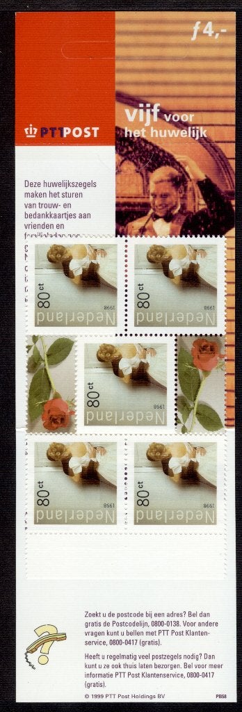Ned. NVPH PB 58 Vijf voor het huwelijk 1999, Postzegels en Munten, Postzegels | Nederland, Ophalen of Verzenden, Na 1940, Postfris