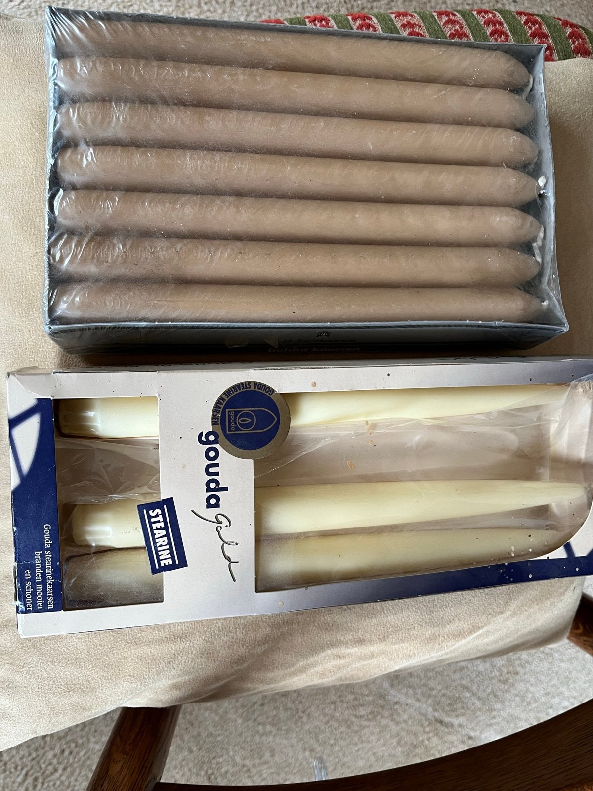 Kaarsen Gouda en Bolsius - Diverse kleuren en maten, Ophalen, Overige materialen, Nieuw, Crème