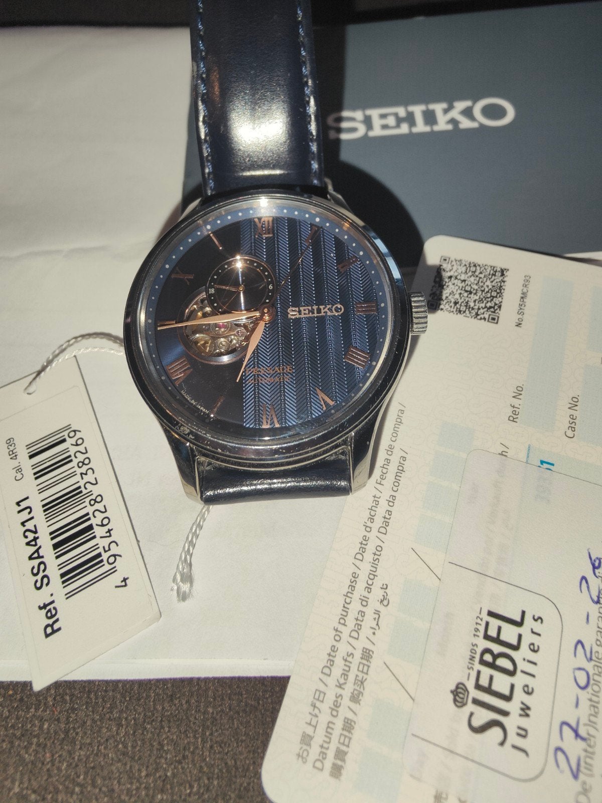 Seiko Presage SSA421J1 Heren Horloge - Zo goed als nieuw, Sieraden, Tassen en Uiterlijk, Seiko, Leer, Staal, Polshorloge