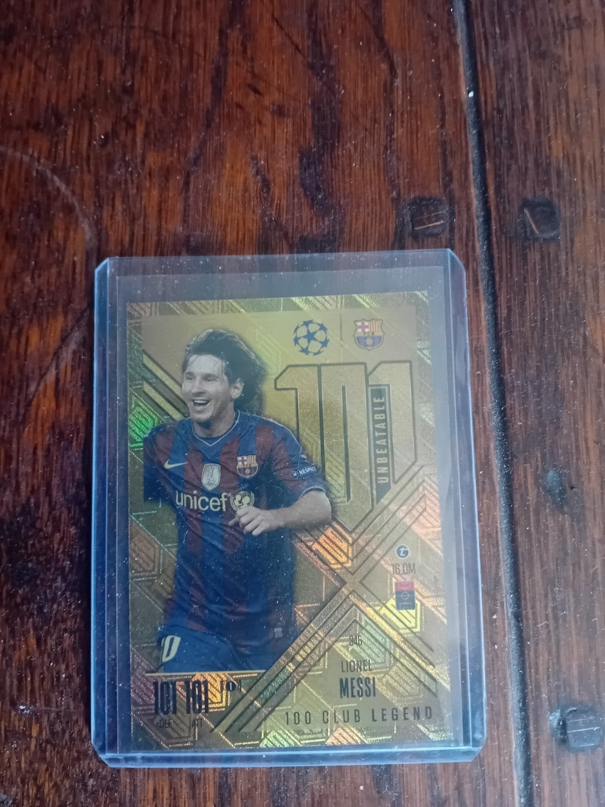 Lionel Messi 100 Club Legend Voetbal Spelerskaart, Ophalen of Verzenden, Zo goed als nieuw, Buitenlandse clubs, Spelerskaart