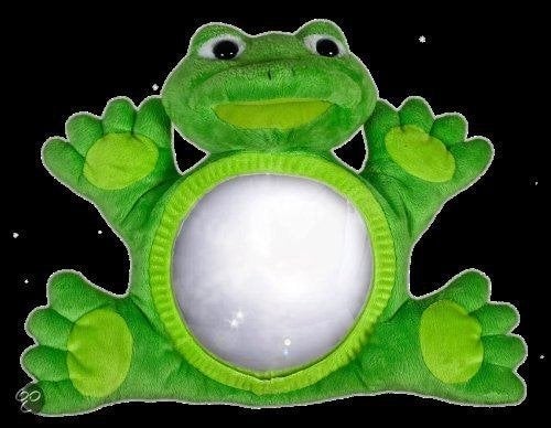 (auto)babyspiegel - Groene kikker knuffel met spiegel buik, Kikker, Groen, Overige karakters, Ophalen of Verzenden