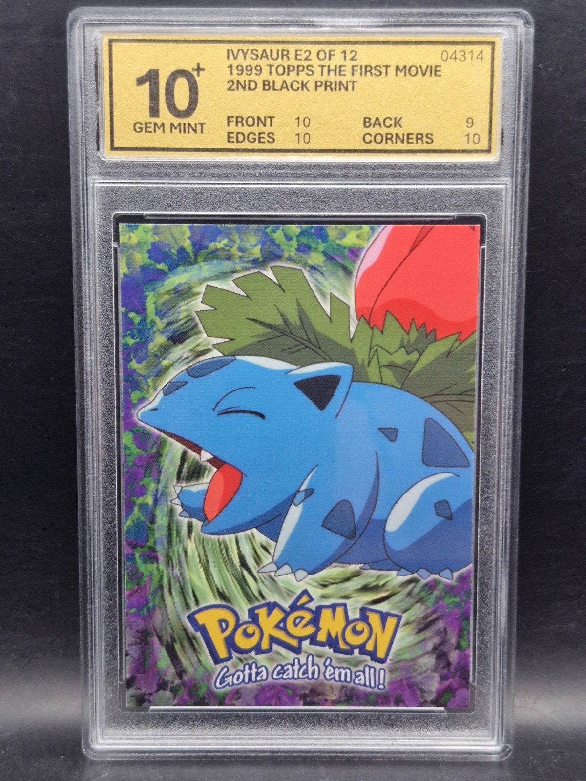 Ivysaur 1999 topps the first movie #e2 woetoe grading 10+, Verzenden, Zo goed als nieuw, Losse kaart