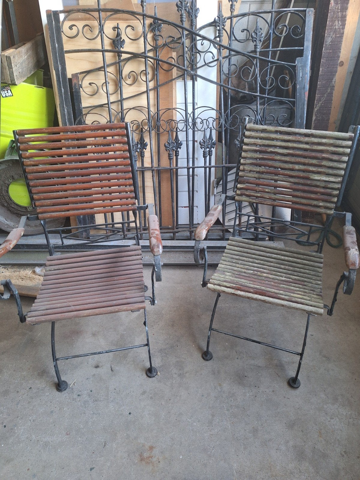 Nostalgische tuinstoelen 2x, Ophalen, Gebruikt, Hout