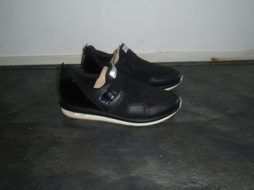 Bugatti Zwart Stretch Klittenband Sneakers Schoenen maat 41, Verzenden, Zwart, Bugatti, Sneakers of Gympen