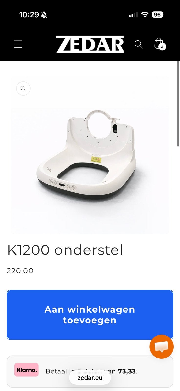 Zedar k1200 onderstel en trommel, Dieren en Toebehoren, Kattenbakken, Ophalen of Verzenden, Nieuw