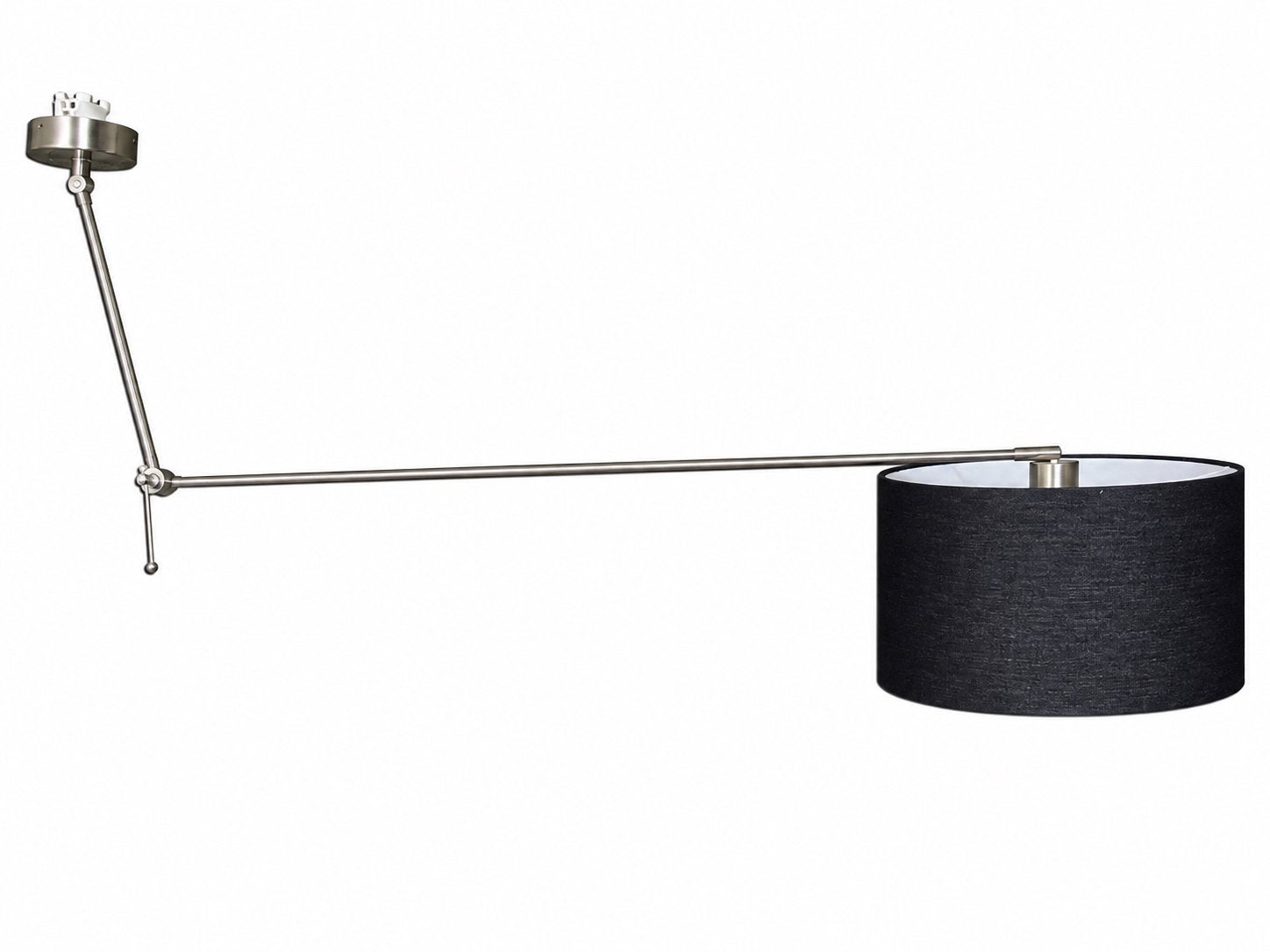 Verstelbare Wandlamp met Zwarte Stoffen Kap, 100 tot 150 cm, Ophalen of Verzenden, Zo goed als nieuw, Minder dan 100 cm