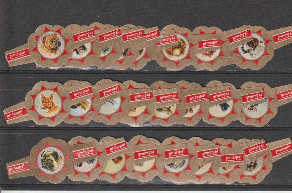 reeks 376  honden  1-24  sigarenbanden, Ophalen of Verzenden, Zo goed als nieuw, Sigarenbandjes