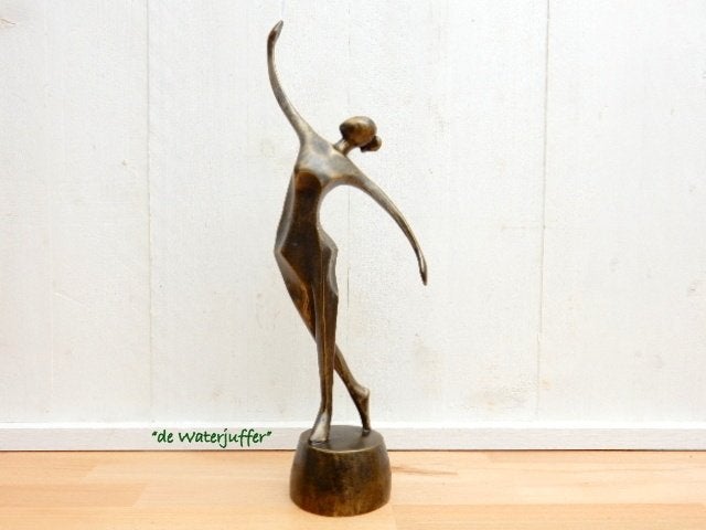 068* Bronzen ballerina abstract(Boven€75 geen verzendkosten), Ophalen of Verzenden, Nieuw, Overige materialen, Mensenbeeld