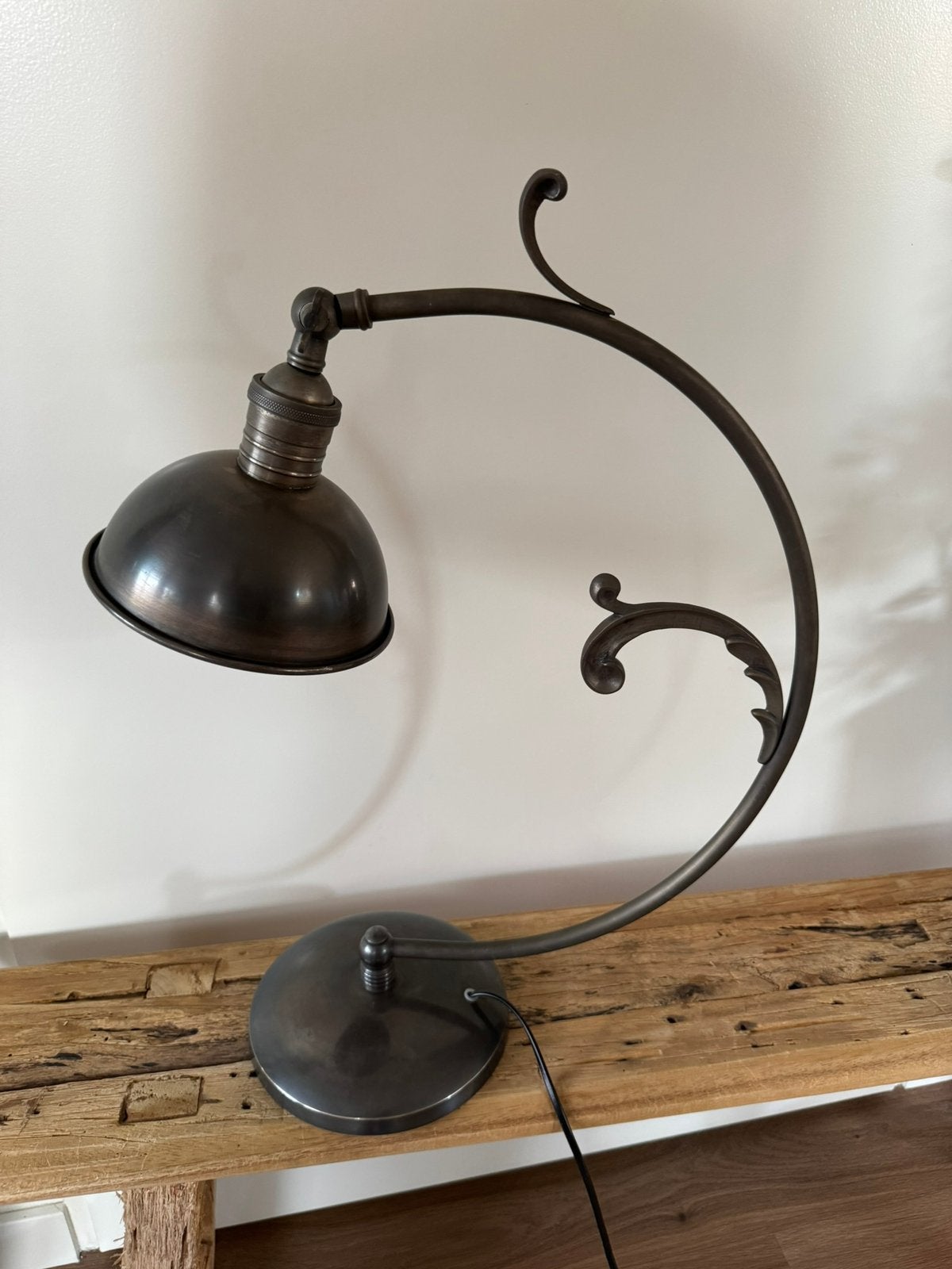 Industriële klassieke tafellamp brons - Lene Bjerre Design, Ophalen of Verzenden, Zo goed als nieuw