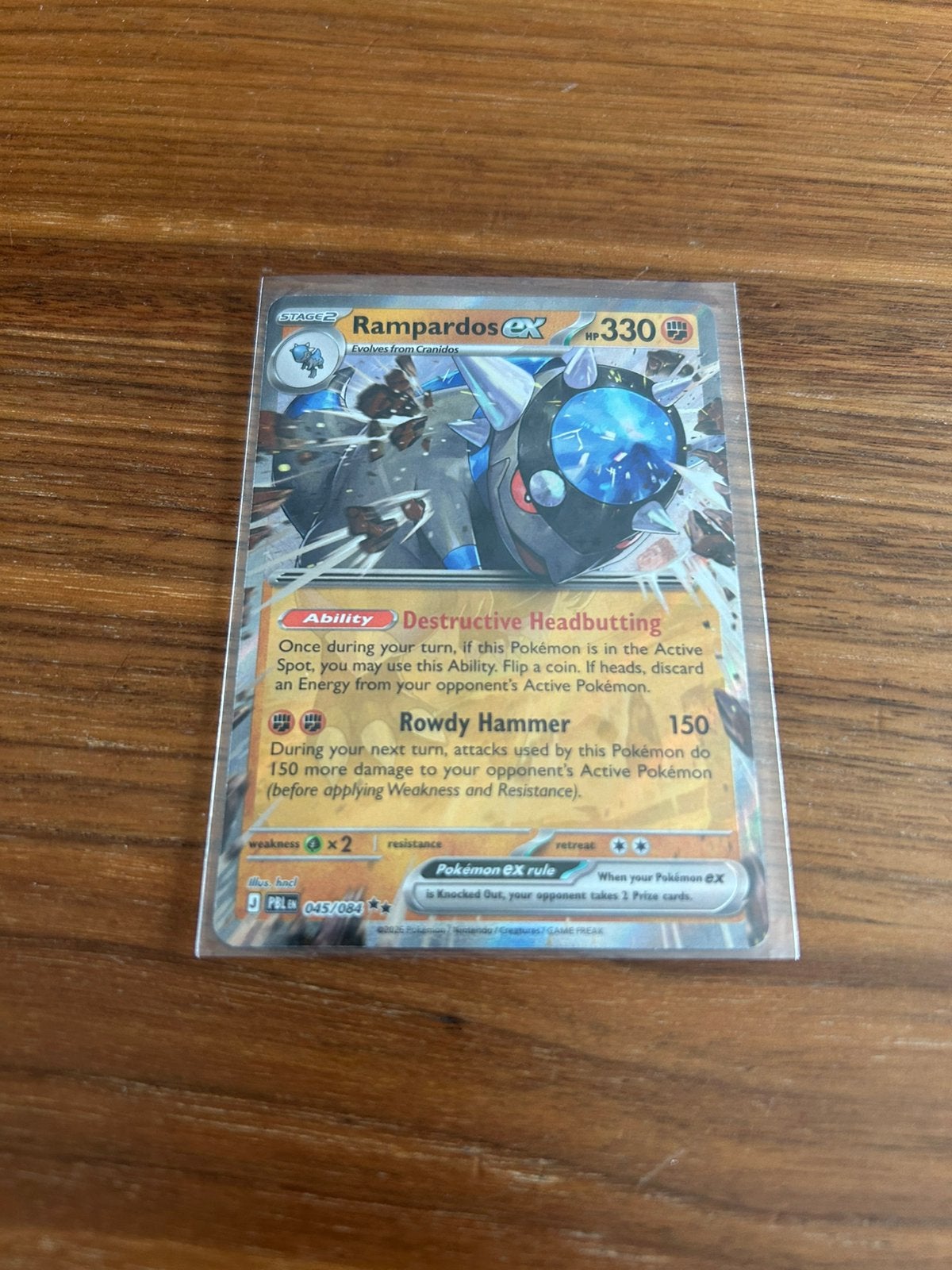 Rampardos EX 045/084 Pitch black pokemon kaart, Ophalen of Verzenden, Zo goed als nieuw