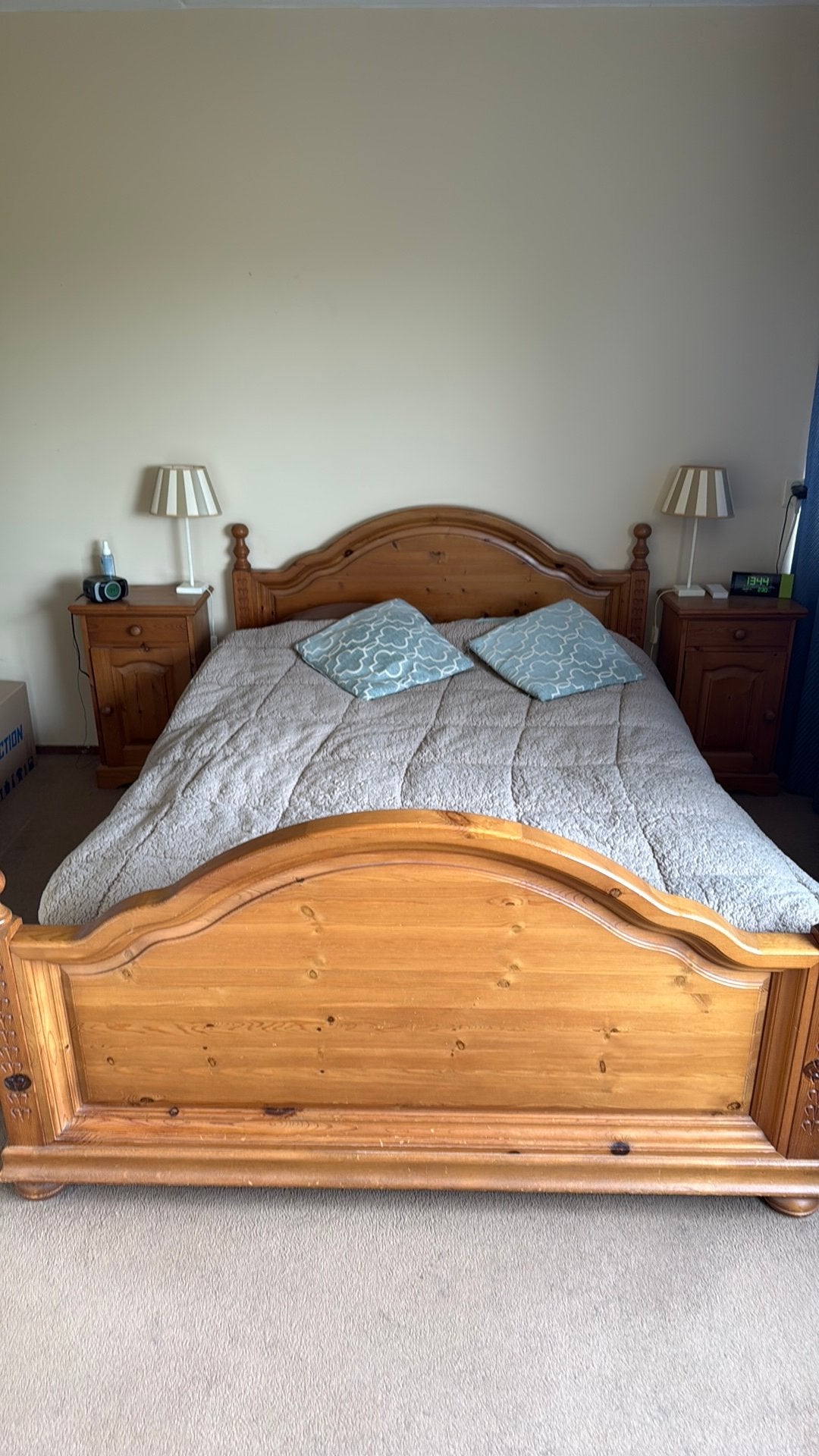 Antiek bed, Ophalen, Gebruikt, Tweepersoons, Hout