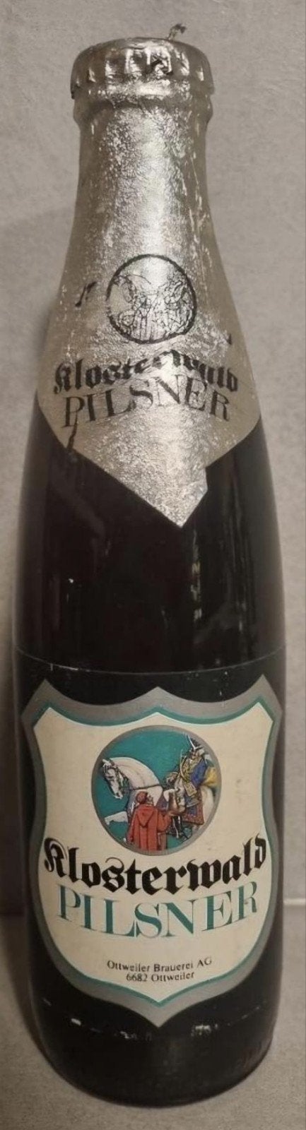 Klosterwald Pilsner - 33cl - geen tht, ~'79-'89. - Ottweiler, Verzamelen, Biermerken, Ophalen of Verzenden, Zo goed als nieuw