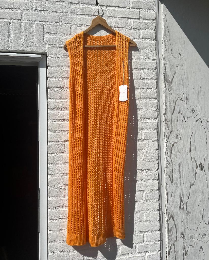 Mioni Italia lang gilet vest oranje – one size koningsdag, Ophalen of Verzenden, Nieuw, Maat 38/40 (M), Oranje