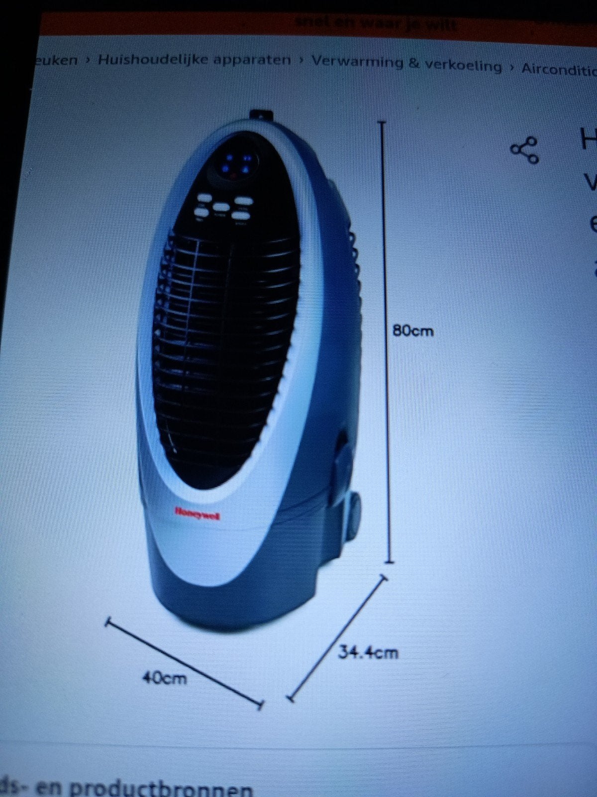 Honeywell CS10XE airco luchtkoeler NIEUW, Ophalen, Minder dan 60 m³, Nieuw, 3 snelheden of meer