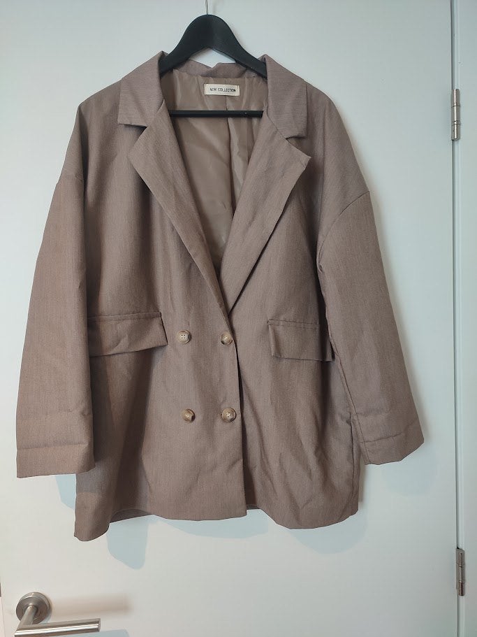 Oversized Double-Breasted Blazer Boetiek – New Collection, Bruin, Maat 42/44 (L), Ophalen of Verzenden, Zo goed als nieuw