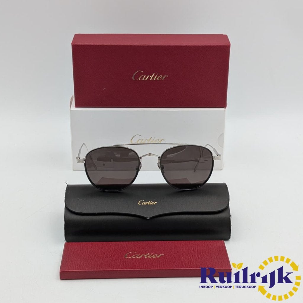 Cartier CT0251S Aviator zonnebril titanium - Cartier glazen, Cartier, Zo goed als nieuw, Support@cartier.com, 13 Rue de la Paix, 75002 Paris
France