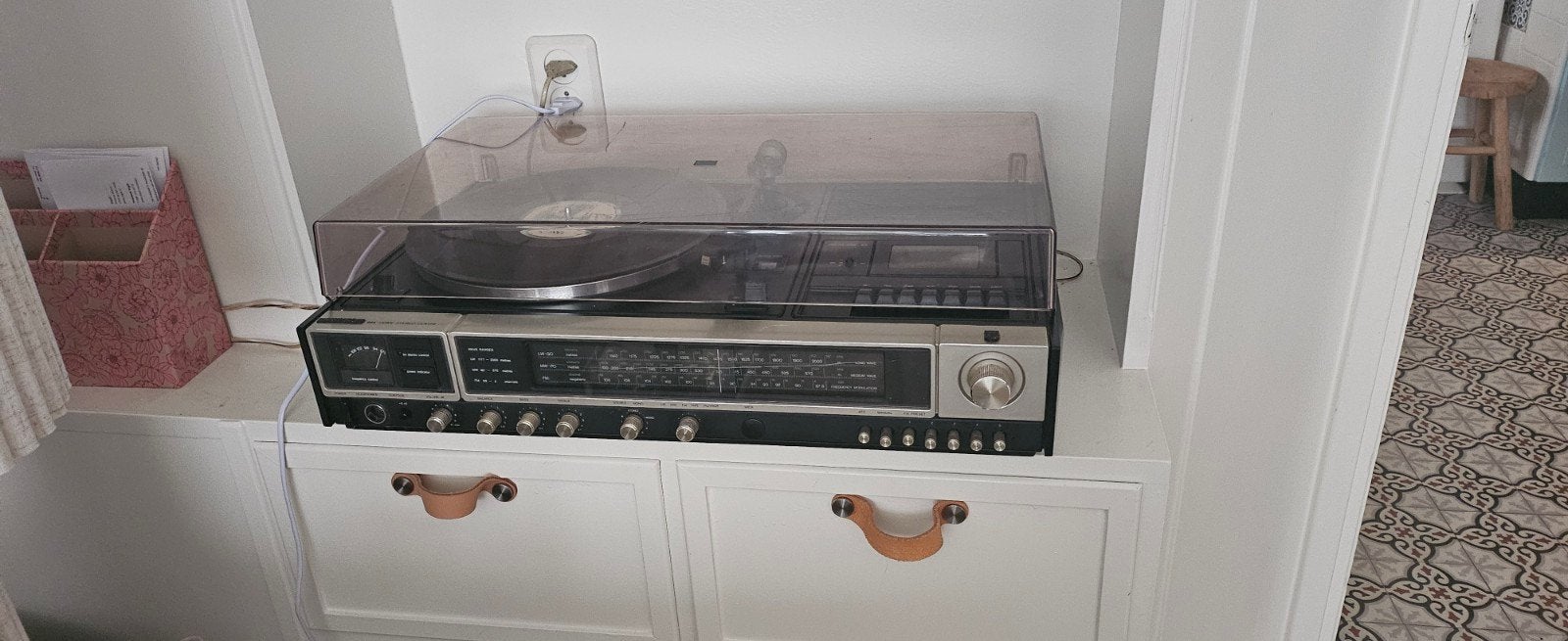 Philips pick-up en cassettedeck met radio en boxen, Ophalen, Gebruikt, Platenspeler, Philips