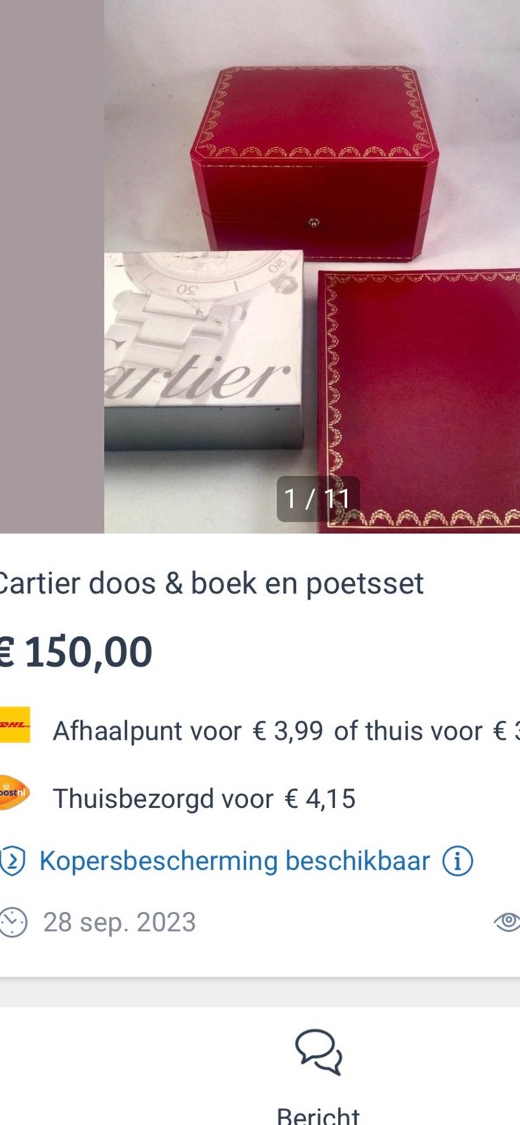 Cartier doos,  en poetsset, Ophalen of Verzenden, Zo goed als nieuw