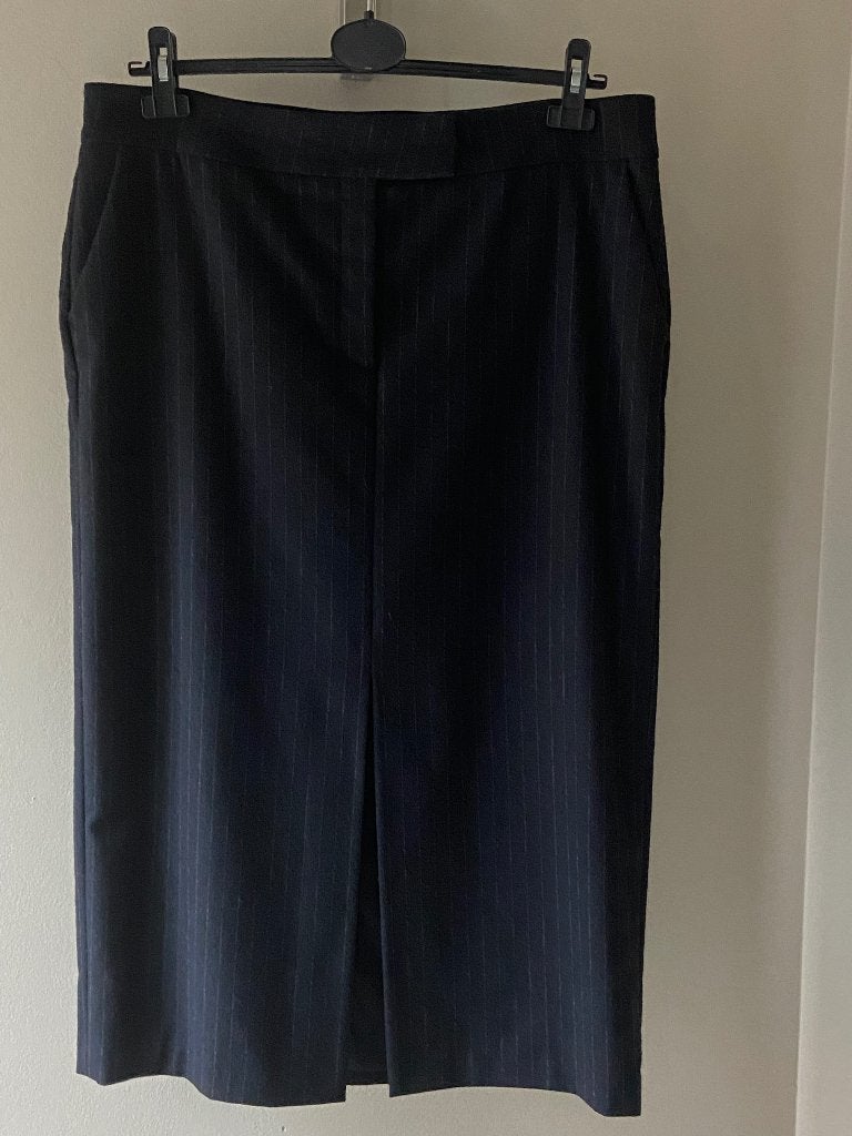 Donkerblauwe rok met krijtstreep van Cambio - mt 44 - zgan, Cambio, Blauw, Maat 42/44 (L), Ophalen of Verzenden