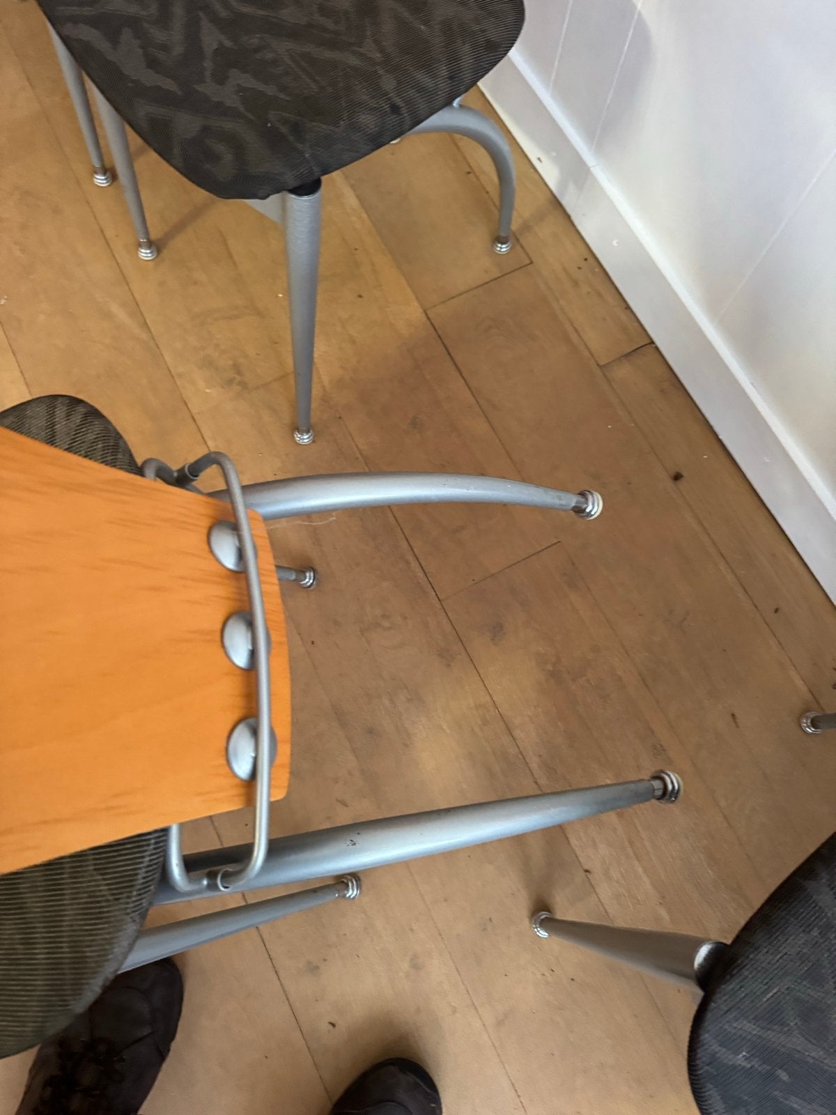 Teak tafel met 8 design stoelen, Gebruikt, Teakhout, 200 cm of meer, Vijf personen of meer