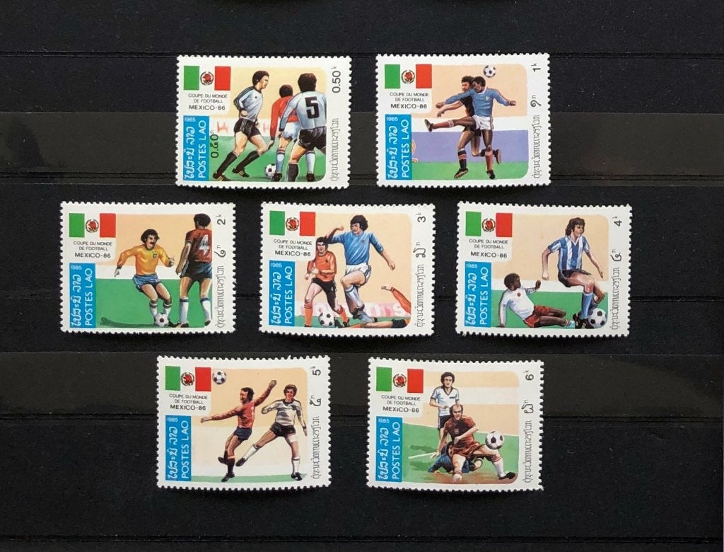 Laos Postfris 1985 WK Voetbal Mexico 86, Ophalen of Verzenden, Postfris, Sport