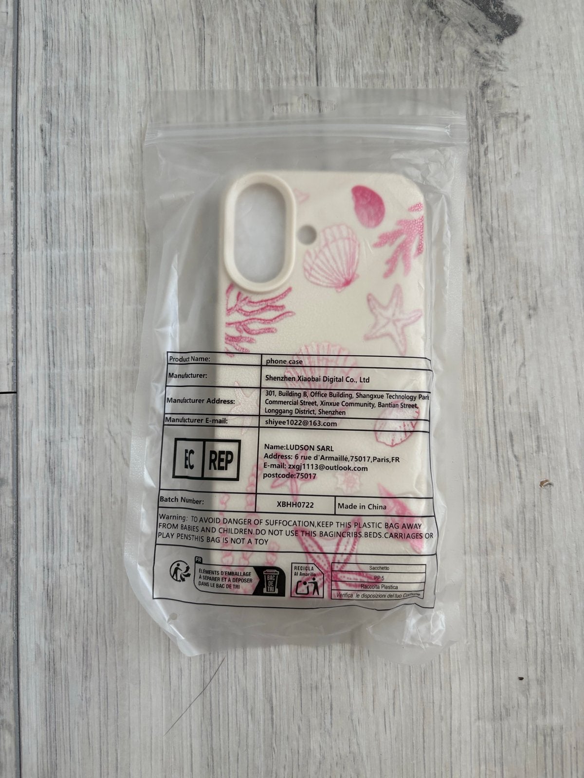 Telefoonhoesje met schelpen en zeedieren print, Ophalen, Nieuw, Hoesje of Tasje