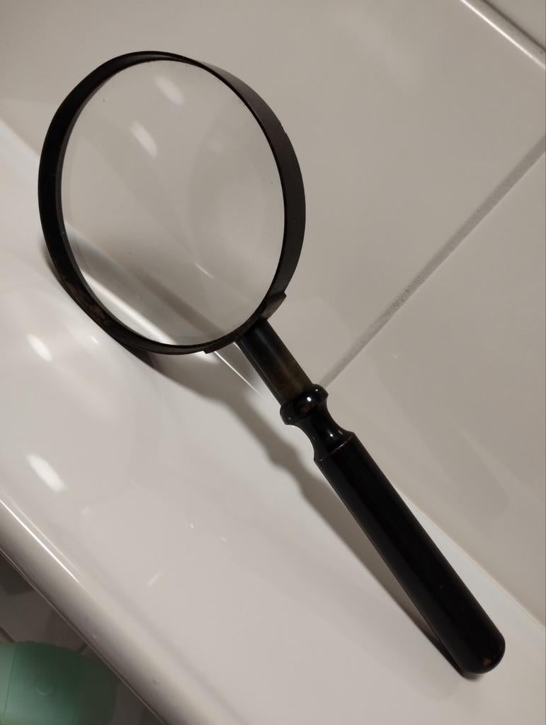 Antiek Engels messing met houten vergrootglas, Ophalen of Verzenden, Vergrootglas of Loep