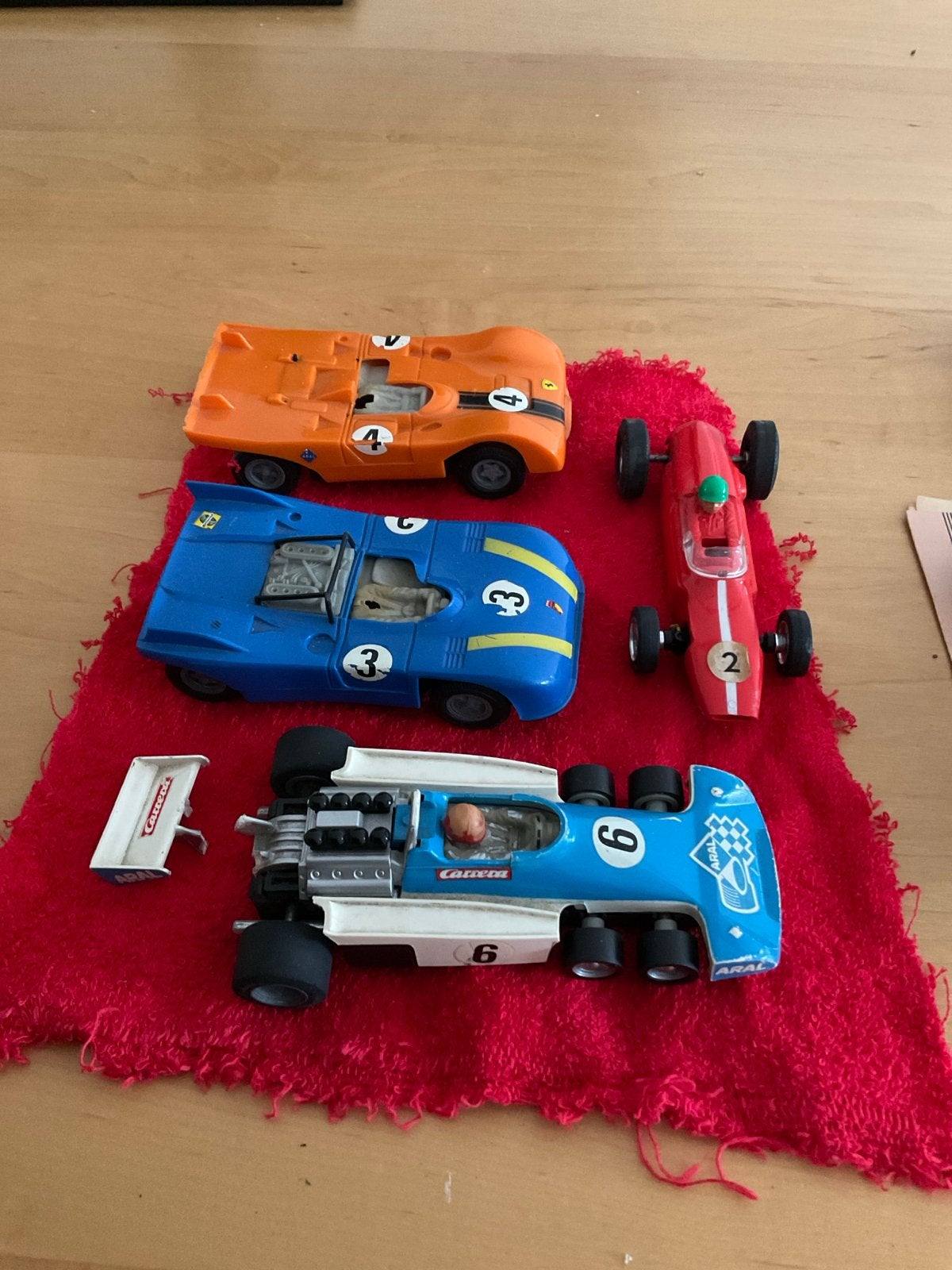 Set van 4 vintage raceauto's - Carrera, scalextric slotrace, Ophalen of Verzenden, Gebruikt, Elektrisch, Carrera