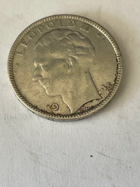 Zilveren Belgische 20 Frank 1935, Ophalen of Verzenden, Losse munt, Zilver