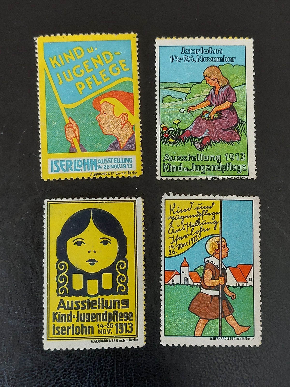 Sluitzegels Ausstellung Kind und Jugendplege 1913, Verzamelen, Merken en Reclamevoorwerpen, Verzenden, Gebruikt, Overige typen