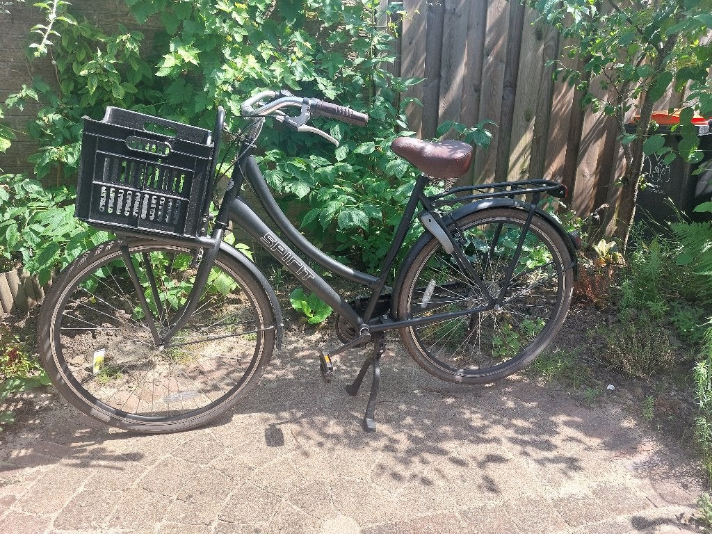 Fiets 28 inch Spirit zwart met 7 versnellingen, Gebruikt, Velgrem, Versnellingen, Ophalen