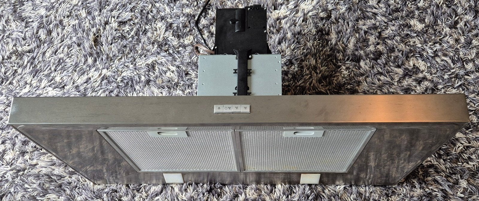 AEG Afzuigkap 90cm Recirculatie RVS, Ophalen, Gebruikt, Wandschouwkap, Recirculatie