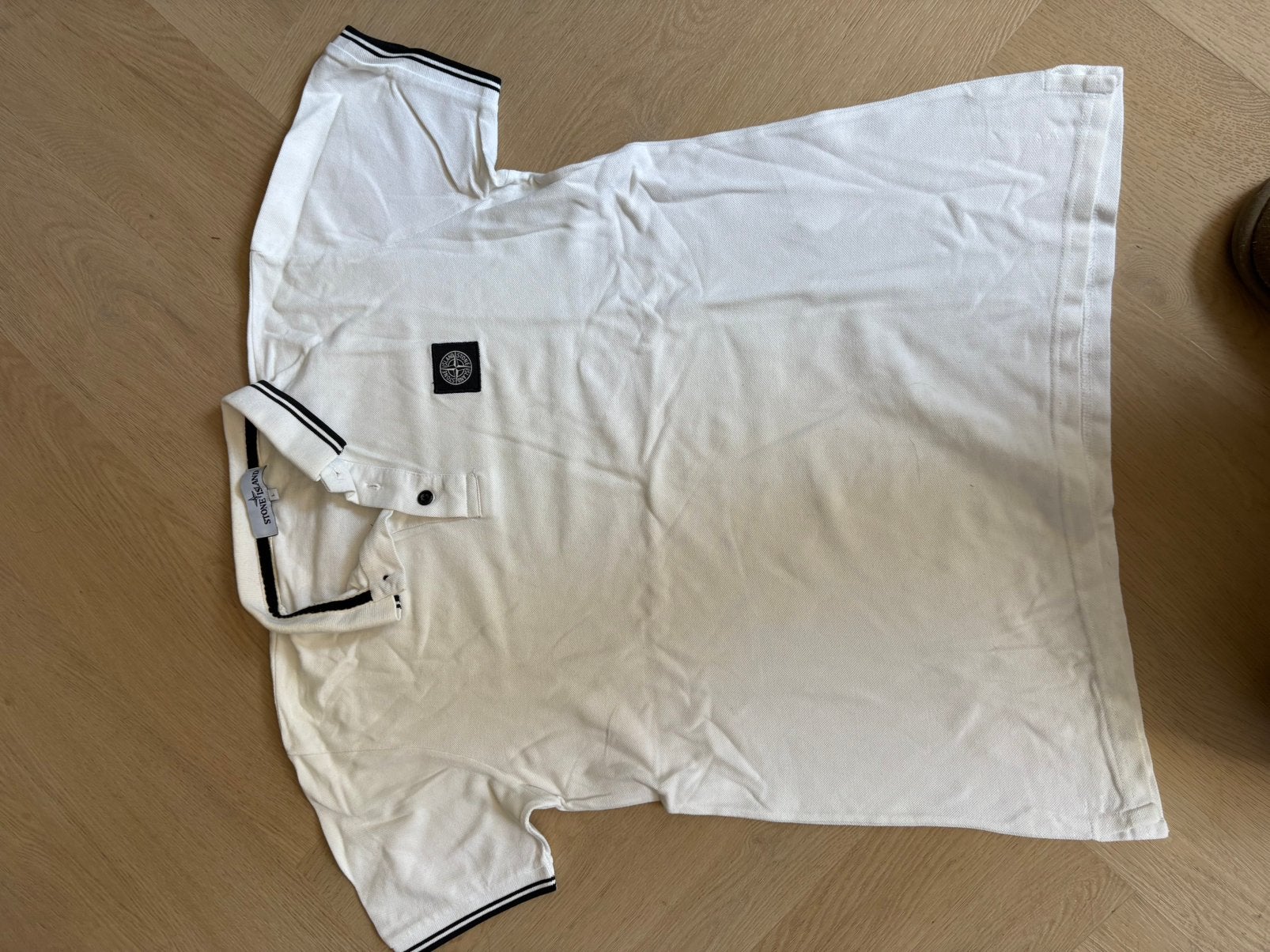Stone Island polo, Verzenden, Zo goed als nieuw, Maat 52/54 (L), Wit