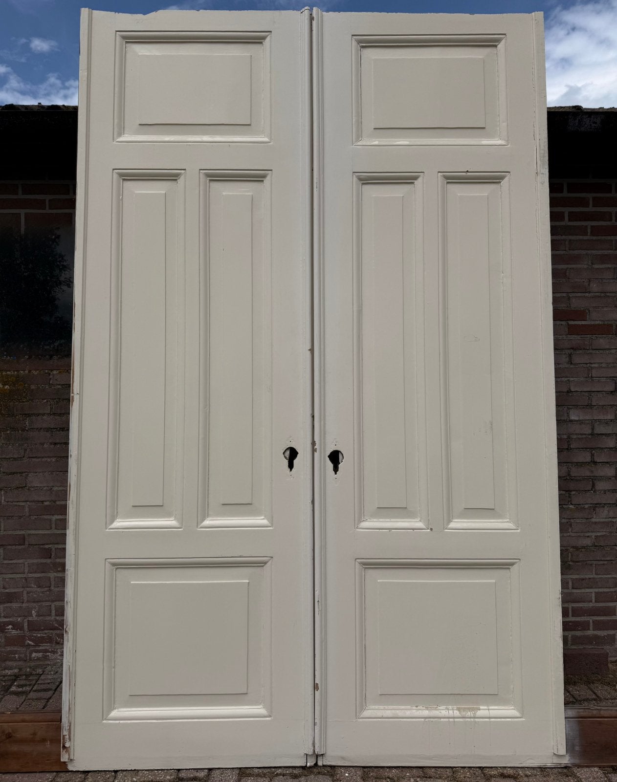 En suite deuren antiek hout, Doe-het-zelf en Verbouw, Deuren en Horren, Gebruikt, 80 tot 100 cm, 215 cm of meer, Binnendeur