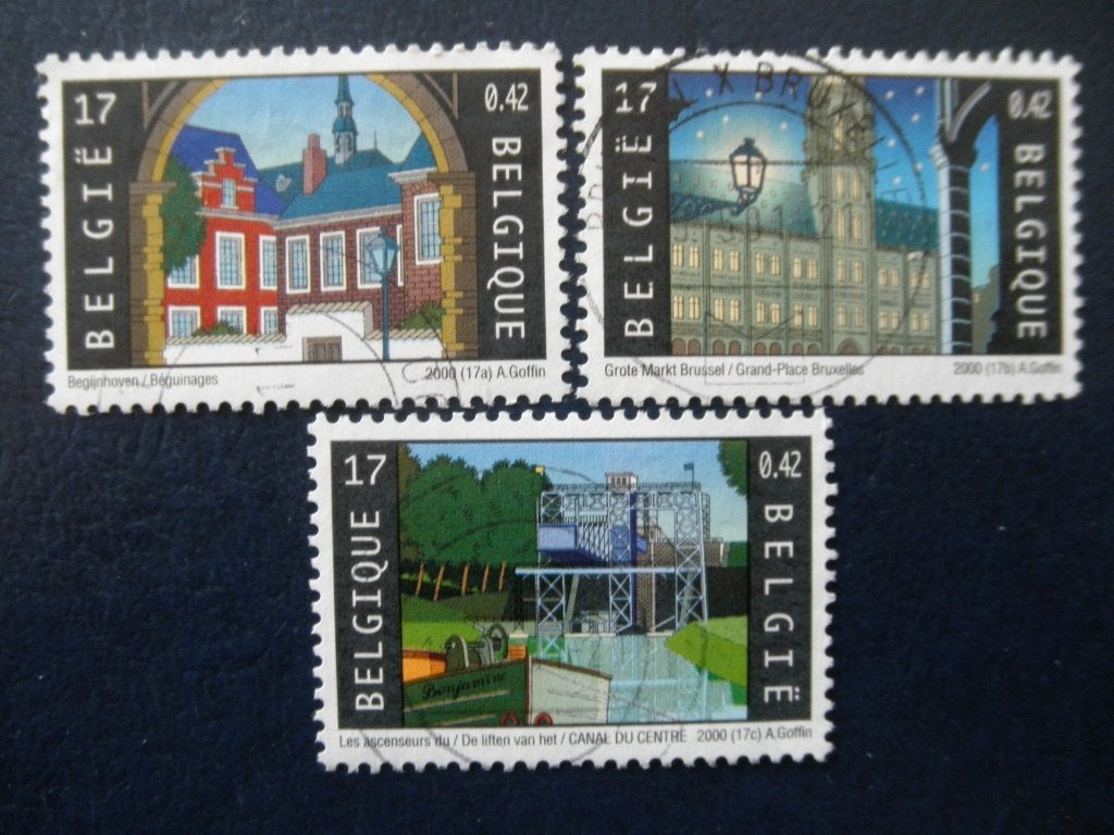 Postzegels België 2000 Unesco - cw. 1,50., Ophalen of Verzenden, Gestempeld