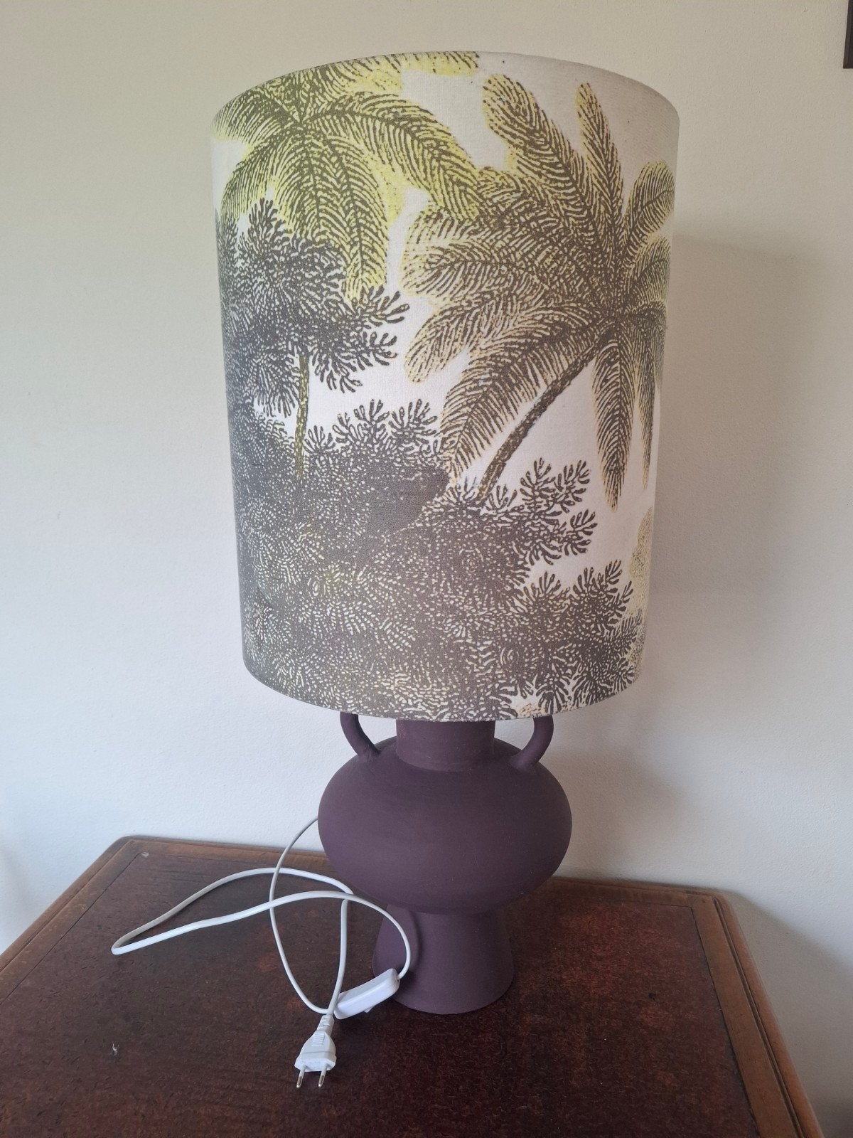 Unieke lamp met tropische print - 75cm hoog, Meerkleurig, E27 (groot), Zo goed als nieuw, Ophalen