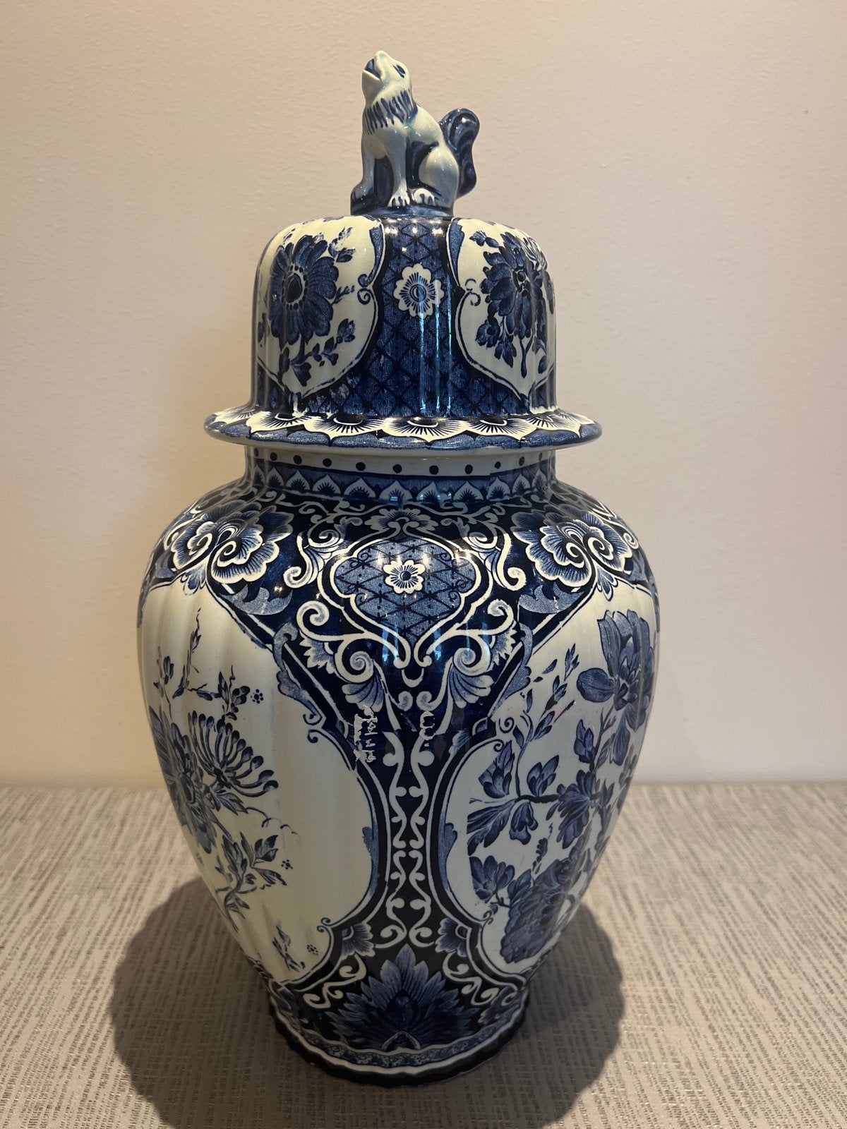 Delfts Blauwe gemberpot met deksel - Royal Sphinx, Antiek en Kunst, Antiek | Vazen, Ophalen of Verzenden