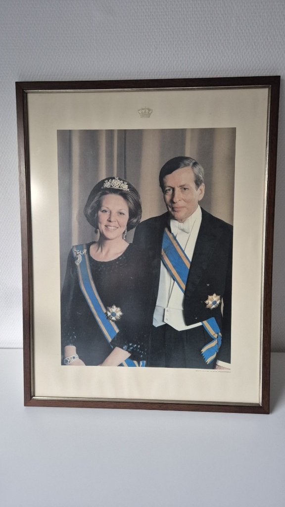 Staatsieportret koningin Beatrix en Prins Claus, Ophalen, Gebruikt, Nederland, Kaart, Foto of Prent