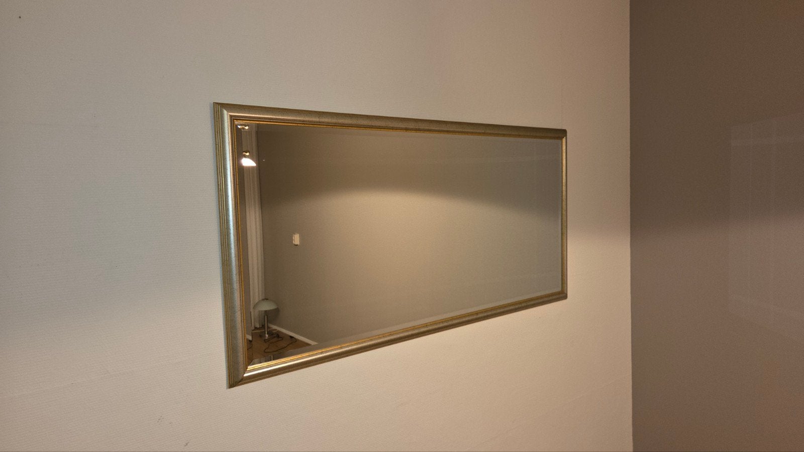 Grote spiegel 80x180 cm met gouden lijstlijst, Ophalen, Gebruikt, 75 tot 100 cm, 150 tot 200 cm