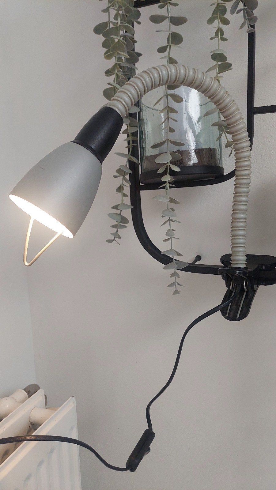 vintage klemlamp ikea slangenlamp spot type robin jaren 90, Gebruikt, Gloeilamp, E14 (klein), Ophalen of Verzenden