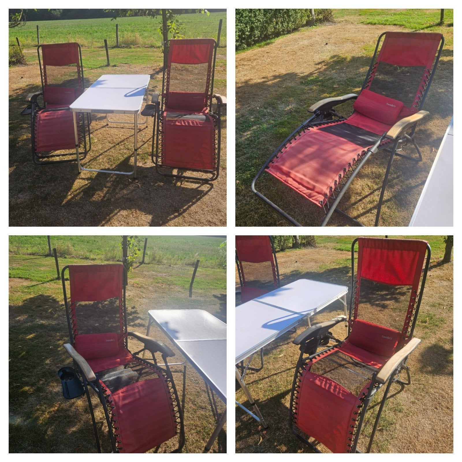 Comfortabele campingstoelen en inklapbare tafel, Ophalen, Gebruikt, ., .